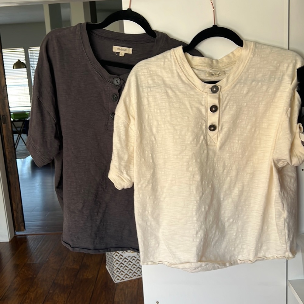Madewell oversize short sleeve t shirts button